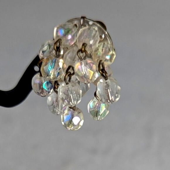 Vtge70's Set of Aurora crystal bracelet clip earrrings/pin.Bracelet 7.25"pin2" - Picture 3 of 9